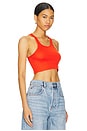 view 2 of 5 Women's Cropped Classic Racer Tank in Fiery Red