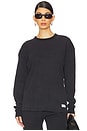 view 1 of 5 Waffle Crew Neck Long Sleeve in Washed Black