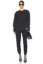 view 4 of 5 Waffle Crew Neck Long Sleeve in Washed Black