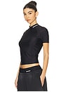 view 2 of 5 Short Sleeve Rashguard Top in Black