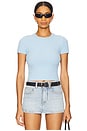 view 1 of 5 Crew Neck Short Sleeve Baby Tee in Sky Blue