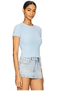view 2 of 5 Crew Neck Short Sleeve Baby Tee in Sky Blue