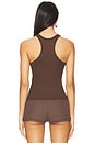 view 3 of 5 Classic Racer Tank in Chocolate Brown