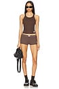 view 4 of 5 Classic Racer Tank in Chocolate Brown