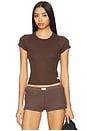 view 1 of 5 Short Sleeve Crewneck Tee in Chocolate Brown