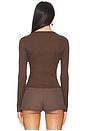 view 3 of 5 Long Sleeve Crewneck Tee in Chocolate Brown