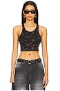 view 1 of 4 Cropped Classic Racer Tank in Washed Black Multi