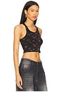 view 2 of 4 Cropped Classic Racer Tank in Washed Black Multi