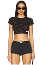 view 1 of 4 BODYWEAR 크롭 반팔 티셔츠 in Washed Black Multi