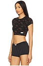 view 2 of 4 BODYWEAR 크롭 반팔 티셔츠 in Washed Black Multi