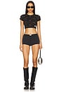 view 4 of 4 BODYWEAR 크롭 반팔 티셔츠 in Washed Black Multi