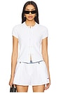 view 1 of 4 Deconstructed Polo Cardigan in White