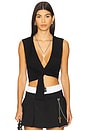 view 1 of 4 Sleeveless Deep V-neck Top in Black