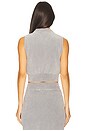view 3 of 5 Polo Collar Vest With Embossed Logo in Washed Grey