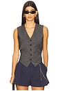 view 1 of 5 Tailored Vest With Chain in Dark Grey Melange
