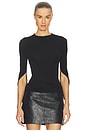 view 1 of 4 Drape Back Sleeves Top in Black