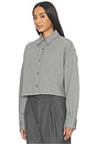 view 2 of 4 CAMISA CROPPED BUTTON DOWN in Dark Heather Grey