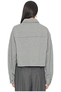 view 3 of 4 CAMISA CROPPED BUTTON DOWN in Dark Heather Grey