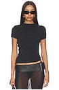 view 1 of 4 Layered Short Sleeve Top in Black