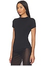 view 2 of 4 Layered Short Sleeve Top in Black