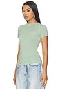 view 2 of 5 Layered Short Sleeve Top in Blaze Green