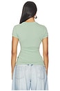 view 3 of 5 Layered Short Sleeve Top in Blaze Green