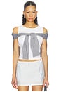 view 1 of 4 Pre-styled Tank Top With Draped Cardigan in Heather Grey & White