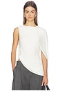 view 1 of 4 Asymmetric Draped Twisted Top in Ivory
