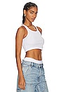view 2 of 5 Womens Cropped Classic Racer Tank in White