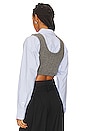 view 3 of 5 Cropped Bilayer Top in Heather Grey
