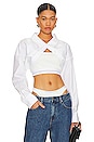 view 1 of 4 Tucked Shirt Bolero And Logo Elastic Top in White