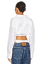 view 3 of 4 Tucked Shirt Bolero And Logo Elastic Top in White