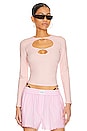 view 1 of 4 Crewneck Long Sleeve Top Cut Out Detail in Blushing Bride