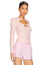 view 2 of 4 Crewneck Long Sleeve Top Cut Out Detail in Blushing Bride