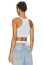view 3 of 5 Cropped Classic Racer Tank in Blue Pearl
