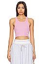 view 1 of 5 Cropped Racer Tank in Begonia Pink