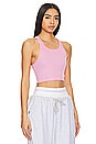 view 2 of 5 Cropped Racer Tank in Begonia Pink