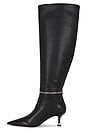 view 6 of 5 Akilia Zip Slouch Leather Boot in Black