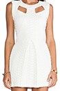 view 5 of 6 EXCLUSIVE Narelle Structured Sleeveless Dress With Front Cut Outs in Cream Python