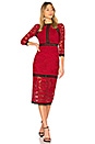view 1 of 3 Randie Lace Midi Dress in Dark Red Lace