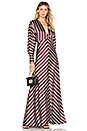 view 1 of 3 Bevel Maxi Dress in Bordeaux Stripes