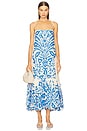 view 1 of 3 Ellisa Dress in Sapphire Palm