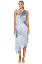 view 1 of 4 Costa Dress in Blue Jacquard