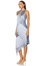 view 3 of 4 Costa Dress in Blue Jacquard