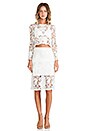 view 4 of 4 Larissa Lace Pencil Skirt in White Embroidered Lace