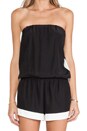 view 5 of 5 Linz Strapless Romper in Black White