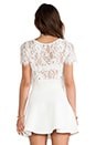 view 3 of 5 EXCLUSIVE Lisette Capped Sleeve Lace Crop Top in White