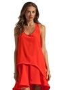 view 1 of 3 Ernesta High-Low Racer Back Top in Red Orange