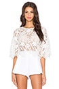 view 1 of 4 Valery Bell Sleeve Crop Top in White Lace