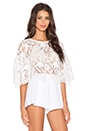 view 2 of 4 Valery Bell Sleeve Crop Top in White Lace